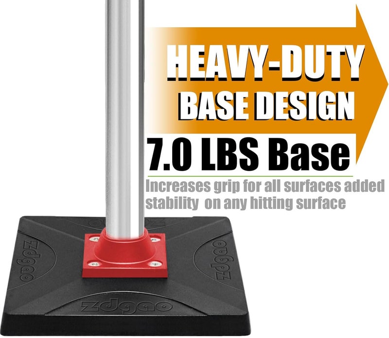 LOMGWAYS Baseball/Softball Batting Tee-(24"-46") Height Adjustable Premium Portable Baseball Tee with Removable Rubber Top and Heavy Duty Base for All Ages - Image 2